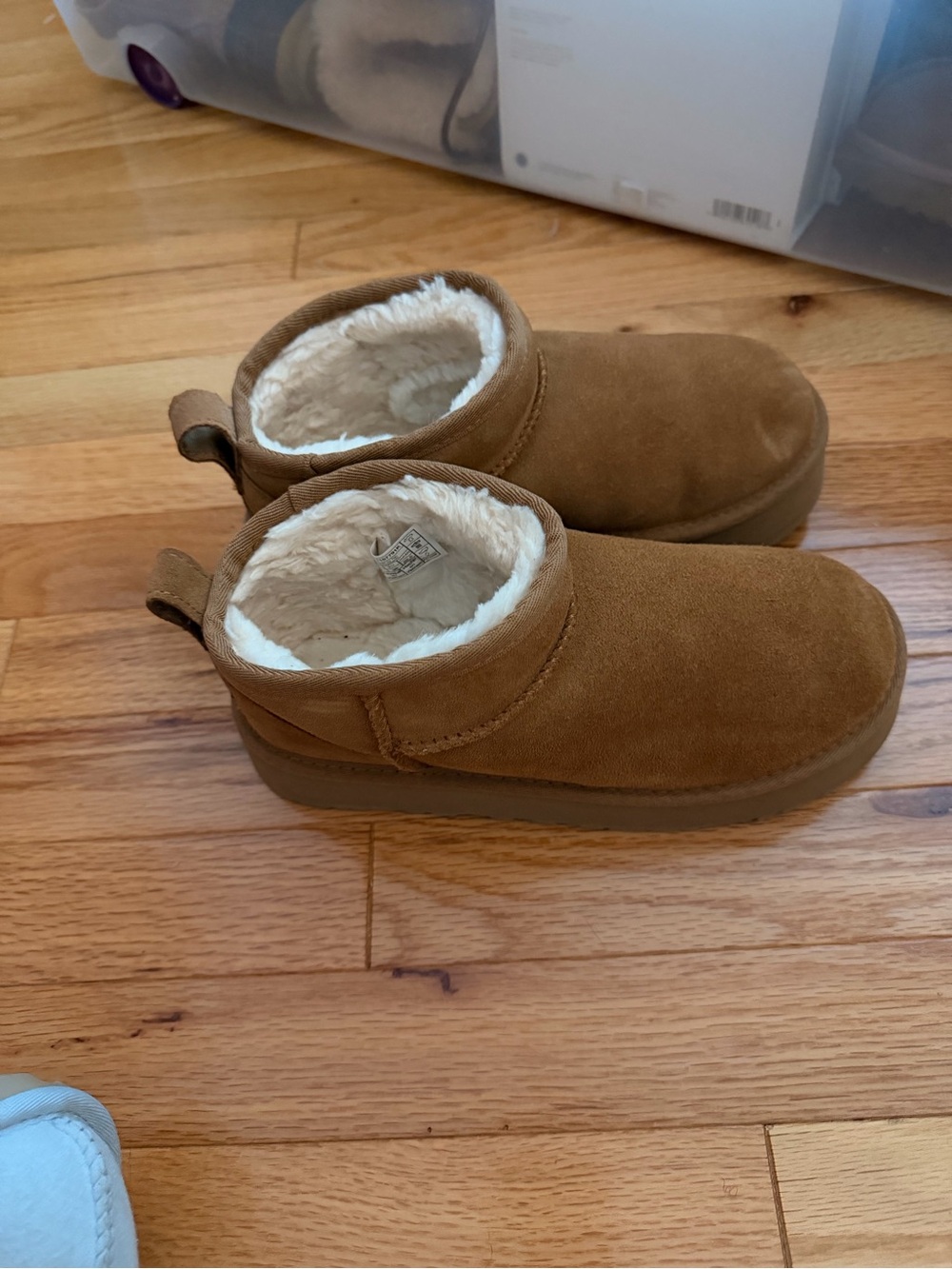 Kids Cozy ugg Shearling Slip-On platform Boots - Brown